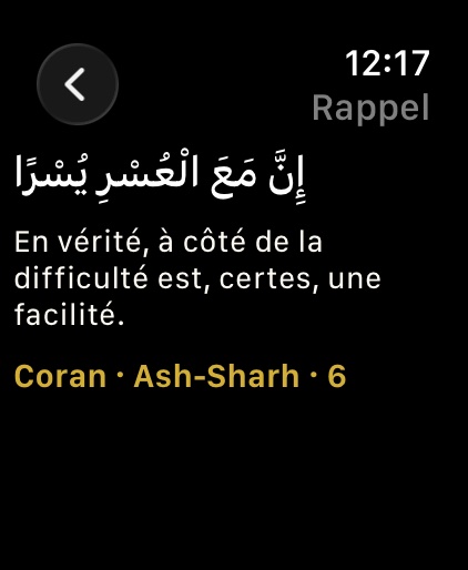 Contenu du jour sur Apple Watch