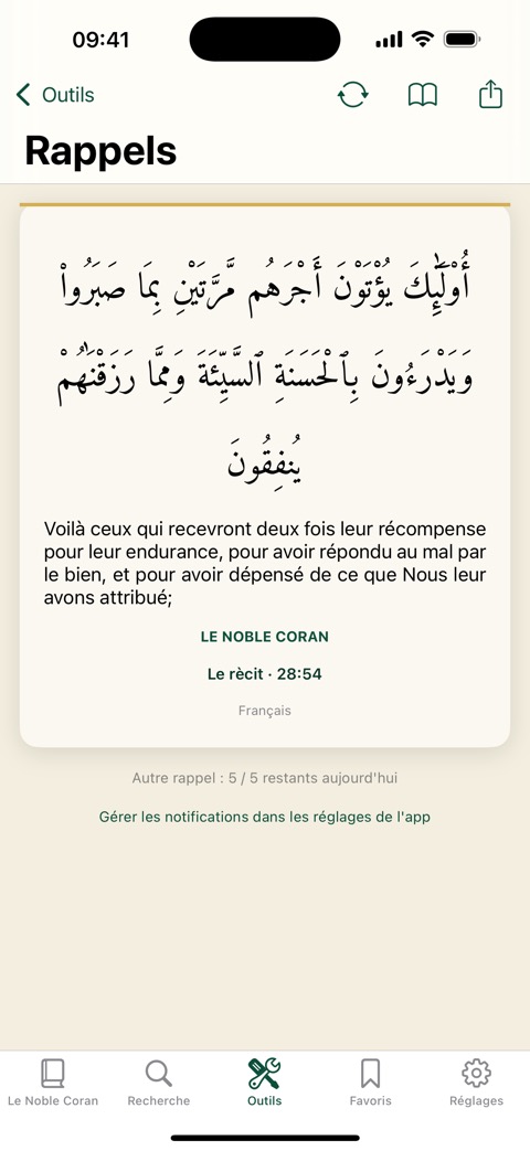 Rappel quotidien