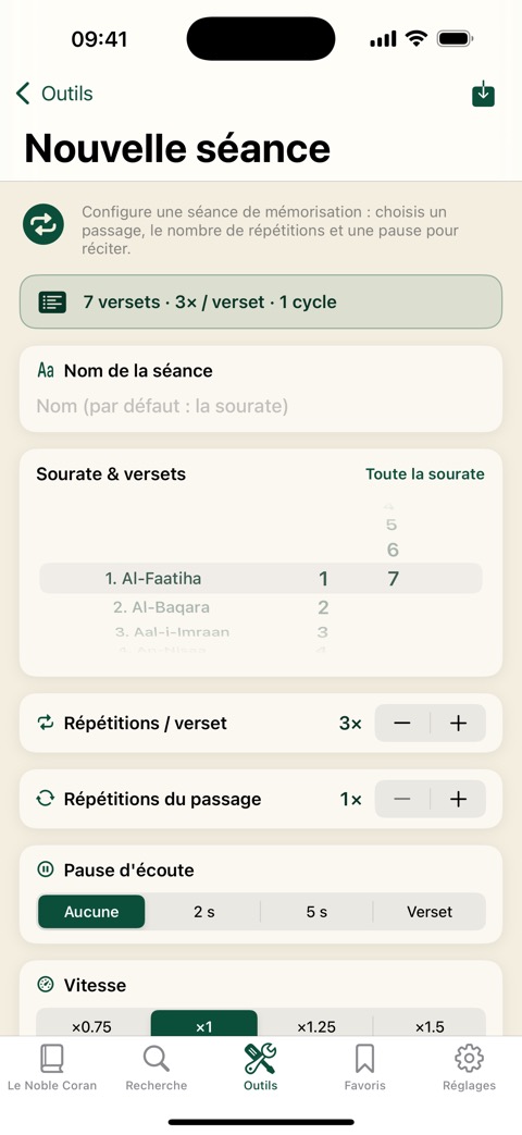 Planificateur de mémorisation du Coran