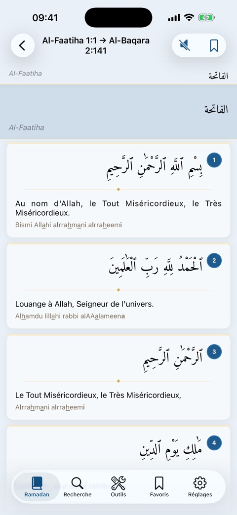Lecture d’un juz avec traduction
