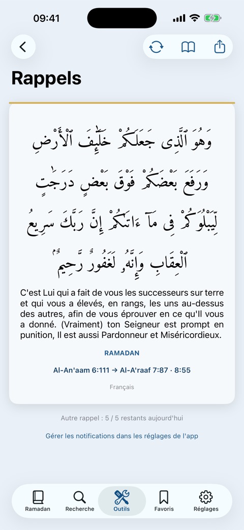 Rappel quotidien